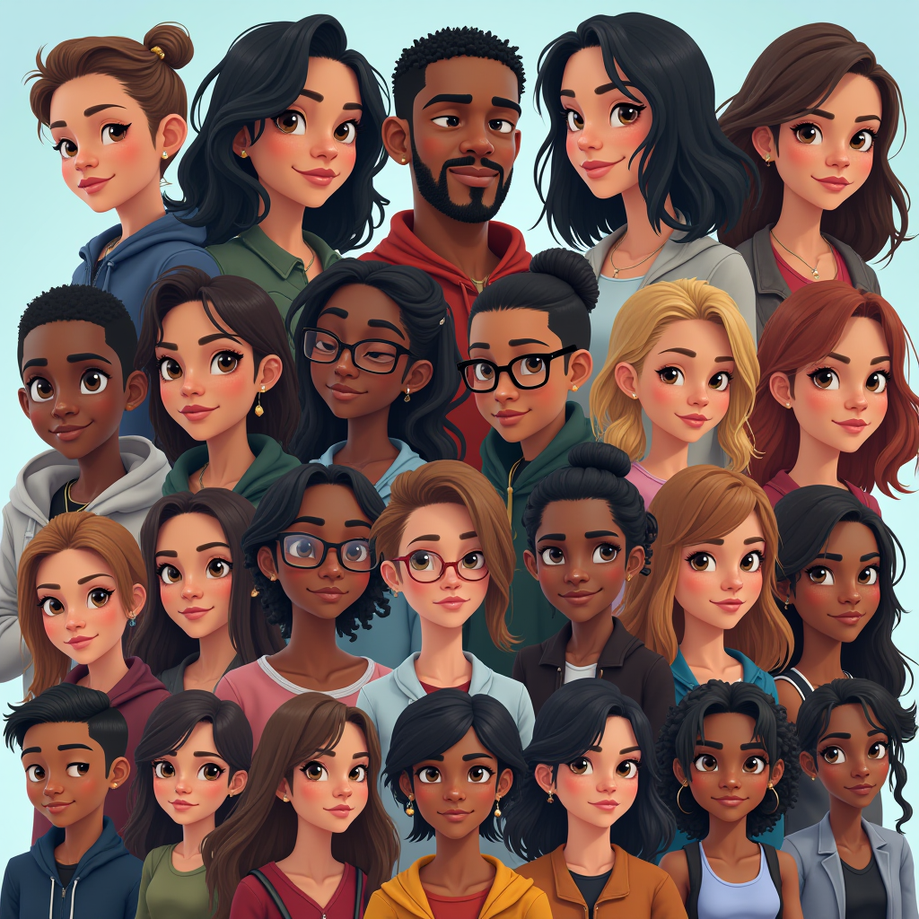 Collage of diverse game characters with various ethnicities, abilities, and gender representations alongside accessibility interface elements like subtitles, colorblind modes, and controller remapping options